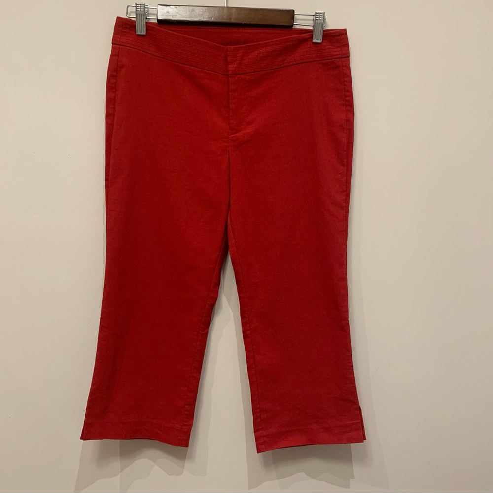 Mexx Women’s Cotton Blend Cropped Pants, Red Size 8
